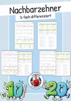 Vorschau - Arbeitsblätter - Einführung Zahlenraum 100 - Nachbarzehner (differenzierte Arbeitsblätter) - Deckblatt