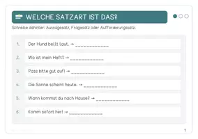 Vorschau - Arbeitsblätter - Lerntheke Satzarten und Satzzeichen - Sätze erkennen, trennen und richtig zeichnen - Seite 2