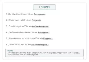 Vorschau - Arbeitsblätter - Lerntheke Satzarten und Satzzeichen - Sätze erkennen, trennen und richtig zeichnen - Seite 3