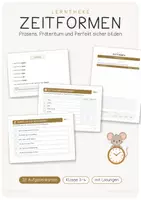 Vorschau - Stationenlernen - Lerntheke Zeitformen - Präsens, Präteritum und Perfekt sicher bilden - Deckblatt