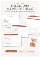 Vorschau - Stationenlernen - Lerntheke Groß- und Kleinschreibung - Satzanfang, Namen, Nomen und Signalwörter - Deckblatt