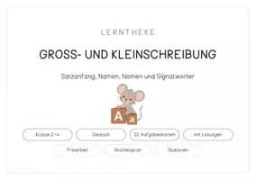 Vorschau - Stationenlernen - Lerntheke Groß- und Kleinschreibung - Satzanfang, Namen, Nomen und Signalwörter - Seite 1