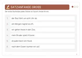 Vorschau - Stationenlernen - Lerntheke Groß- und Kleinschreibung - Satzanfang, Namen, Nomen und Signalwörter - Seite 2