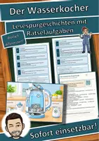 Vorschau - Arbeitsblätter - Der Wasserkocher – Lesespurgeschichte mit Rätselaufgaben (Klasse 8) - Deckblatt