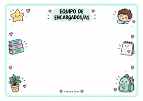 Vista previa - Decoración del aula - Encargados del aula | Tarjetas de responsabilidades - página 1