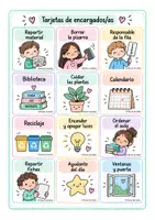 Vista previa - Decoración del aula - Encargados del aula | Tarjetas de responsabilidades - página 3