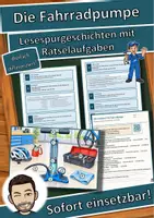 Vorschau - Arbeitsblätter - Die Fahrradpumpe – Lesespurgeschichte mit Rätselaufgaben (Klasse 8) - Deckblatt