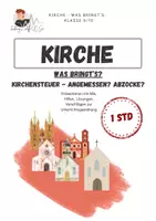 Vorschau - Arbeitsblätter - Kirche | Kirchensteuer Pro Contra Steuer - Deckblatt
