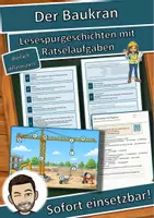 Vorschau - Arbeitsblätter - Der Baukran – Lesespurgeschichte mit Rätselaufgaben (Klasse 8) - Deckblatt