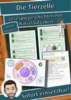 Vorschau - Arbeitsblätter - Die Tierzelle – Lesespurgeschichte mit Rätselaufgaben (Klasse 8) - Deckblatt