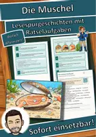 Vorschau - Arbeitsblätter - Die Muschel – Lesespurgeschichte mit Rätselaufgaben (Klasse 8) - Deckblatt