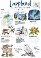 Vorschau - Arbeitsblätter - Lernplakat + AB mit Fragen zum Thema "Lappland" + Lösungsblatt + Infografik - Deckblatt