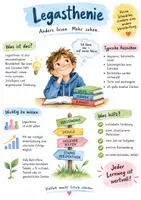 Vorschau - Arbeitsblätter - Lernposter + AB mit Fragen zum Thema "Legasthenie" + Lösungsblatt + Infografik - Seite 1