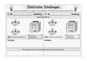 Vorschau - Stundenentwürfe - Reihenschaltung und Parallelschaltung Arbeitsblatt mit Lösung - Seite 1