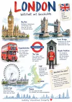 Vorschau - Arbeitsblätter - Lernplakat + AB mit Fragen zum Thema "London" + Lösungsblatt + Mindmap + Infografik - Deckblatt