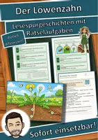 Vorschau - Arbeitsblätter - Der Löwenzahn – Lesespurgeschichte mit Rätselaufgaben (Klasse 8) - Deckblatt