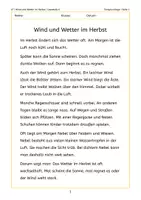 Vorschau - Arbeitsblätter - Wind und Wetter im Herbst | Sachtext 2. Klasse | Leseflüssigkeit: Blitzlesen, Treppensätze, Tandemlesen - Seite 1