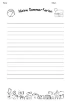 Vorschau - Arbeitsblätter - Meine Sommerferien - Deckblatt