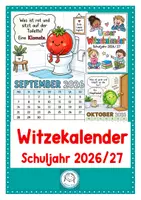Vorschau - Arbeitsblätter - Kalender. Witzekalender 2026/2027. Monatskalender mit Wortwitzen für die Grundschule - Deckblatt