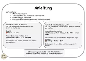 Vorschau - Arbeitsblätter - Klettaufgabe: Hörst du den Laut? A a – Laut hören & Lautposition bestimmen | Lautgebärden - Seite 1