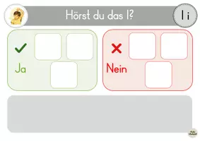 Vorschau - Arbeitsblätter - Klettaufgabe: Hörst du den Laut? I i – Laut hören & Lautposition bestimmen | Lautgebärden - Seite 2