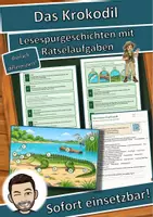 Vorschau - Arbeitsblätter - Das Krokodil – Lesespurgeschichte mit Rätselaufgaben (Klasse 8) - Deckblatt