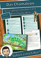Vorschau - Arbeitsblätter - Das Chamäleon – Lesespurgeschichte mit Rätselaufgaben (Klasse 8) - Deckblatt