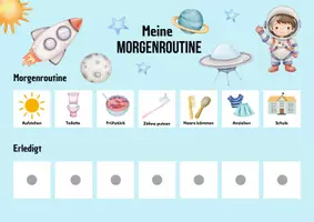 Vorschau - Anderer Materialtyp - Routineplan Morgen- und Abendroutine für Kinder Motiv Astronaut - Seite 2