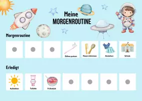Vorschau - Anderer Materialtyp - Routineplan Morgen- und Abendroutine für Kinder Motiv Astronaut - Seite 3