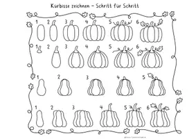 Vorschau - Arbeitsblätter - Kratzbilder Kürbisse Kunst im Herbst in der Grundschule - Seite 2