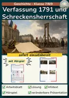 Vorschau - Stundenentwürfe - Französische Revolution: Verfassung 1791 und Schreckensherrschaft - Deckblatt