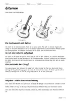 Vorschau - Arbeitsblätter - Lernplakat + Arbeitsblätter zum Thema "Gitarre" + Lösung & MP3 + Mindmaps + Infografiken - Seite 1