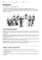Vorschau - Arbeitsblätter - Lernposter + Arbeitsblätter zum Thema "Orchester" (Lückentext, Hörverstehen) + Lösung & MP3 + Mindmap + Infografik - Seite 1