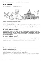 Vorschau - Arbeitsblätter - Lernplakat + Arbeitsblätter zum Thema "Papst" + Lösung & MP3 + Mindmap + Infografiken - Seite 1