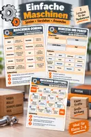 Vorschau - Arbeitsblätter - Einfache Maschinen – 3 Lernspiele zu Hebel, Rolle, Keil & schiefer Ebene - Deckblatt