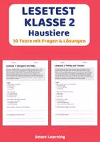 Vorschau - Arbeitsblätter - Lesetest Klasse 2 – Haustiere | 10 Texte mit Fragen & Lösungen - Deckblatt