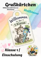 Vorschau - Anderer Materialtyp - 1. Schultag - Willkommenskärtchen Wolklasse I Einschulung I Willkommensgruß - Deckblatt