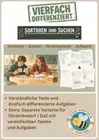 Vorschau - Unterrichtsreihen - Sortieren und Suchen | Informatik Klasse 7–9 mit Kärtchen ohne Computer - vierfach differenziert inkl. eigener Förderversion / DaZ-Version - Deckblatt