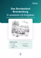 Vorschau - Arbeitsblätter - Bundesland Brandenburg – 5 Lesetexte mit Aufgaben | Leseverständnis Klasse 3–4 - Deckblatt