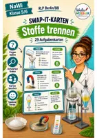 Vorschau - Spiele - Swap-it-Kartenspiel: "Stoffe trennen" – bewegtes Klassenspiel für Nawi 5/6 | Farbe & S/W | Duplex- und manueller Druck - Deckblatt