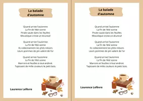 Aperçu - Préparation de séance / Séance complète - Poésies d'automne - Page de couverture