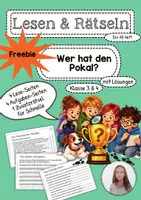 Vorschau - Arbeitsblätter - Lesen & Rätseln: Wer hat den Pokal? (Freebie) - Deckblatt