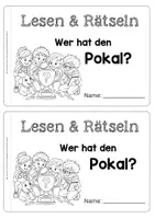 Vorschau - Arbeitsblätter - Lesen & Rätseln: Wer hat den Pokal? (Freebie) - Seite 1
