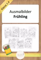 Vorschau - Mal- und Bastelvorlagen - Ausmalbilder Jahreszeit Frühling - Deckblatt