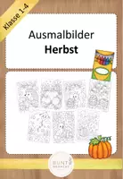 Vorschau - Mal- und Bastelvorlagen - Ausmalbilder Jahreszeit Herbst - Deckblatt