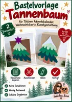 Vorschau - Mal- und Bastelvorlagen - Adventskalender Weihnachtskarte Bastelvorlage Tannenbaum - Deckblatt