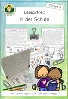 Vorschau - Arbeitsblätter - Partnerlesen (Lesen-hören-malen): Rund um die Schule (Klasse 3) - Deckblatt