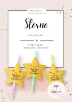 Vorschau - Mal- und Bastelvorlagen - Back to School Geschenk – Sterne mit Leuchtstäben | Deutsch & Englisch - Deckblatt