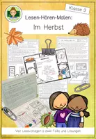 Vorschau - Arbeitsblätter - Partnerlesen (lesen-hören-malen): Herbst (Klasse 3) - Deckblatt