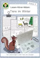 Vorschau - Arbeitsblätter - Partnerlesen: Tiere im Winter (Lesen Leseförderung Grundschule Klasse 3) - Deckblatt